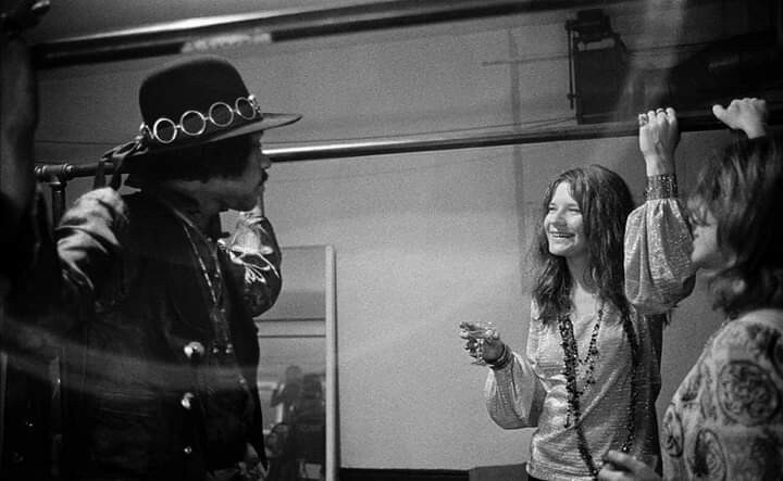 Jimi Hendrix and Janis Joplin California 1968 Re- Print 4x6