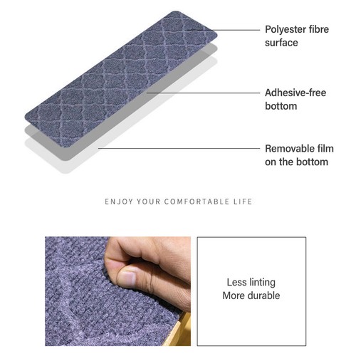 5-30x Stair Carpet Treads Non-Slip Self Adhesive Step Stair Protector Mats Decor - Picture 6 of 24