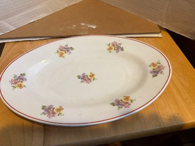 JRJS Club Serving Platter Crown Regent Floral Pattern  Made in Romania 10'' X 6.5