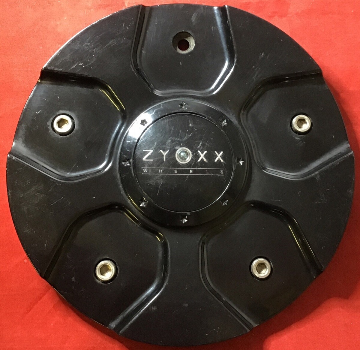 L＊ ONE USED Zyoxx Wheels GLOSS BLACK Custom Wheel Center Cap Caps