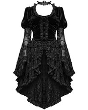 Eva Lady Gothic Velvet & Flocked Lace Tailcoat Jacket