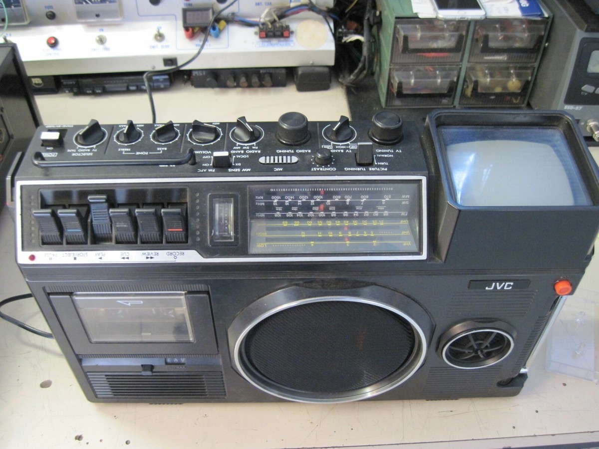 Ancien Poste Radio JVC 3080 FC Avec Télé Et Cassette – Non Testé, Pour Pièces