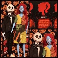 Jack & Sally CUSTOM HORROR DOLLS Nightmare Before Christmas OOAK