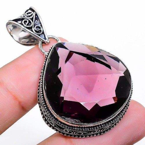 Pendentif Grenat Mozambique En Argent 925 - Fait Main, Réglable, Pierre Non Traitée - Idéal Cadeau
