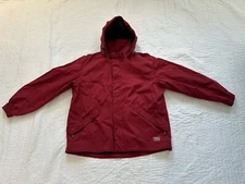 Eddie Bauer Weather Edge Men’s Jacket XXL/2XL Maroon Burgundy Red Hood 6 Pockets
