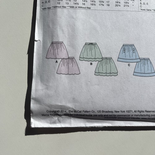 McCalls M6984 Skirts Girls Sewing Patterns Size 7 8 10 12 14 2016 Rare UNCUT BN - Picture 4 of 8