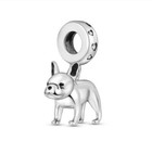 Charm Dangle Hund Welpe 925 Silber Bulldogge - Anhänger für Armband