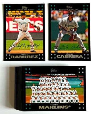 2007 Topps FLORIDA MARLINS 31 Card Team Set Series 1 & 2 with Update