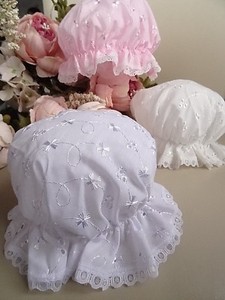 baby white bonnet