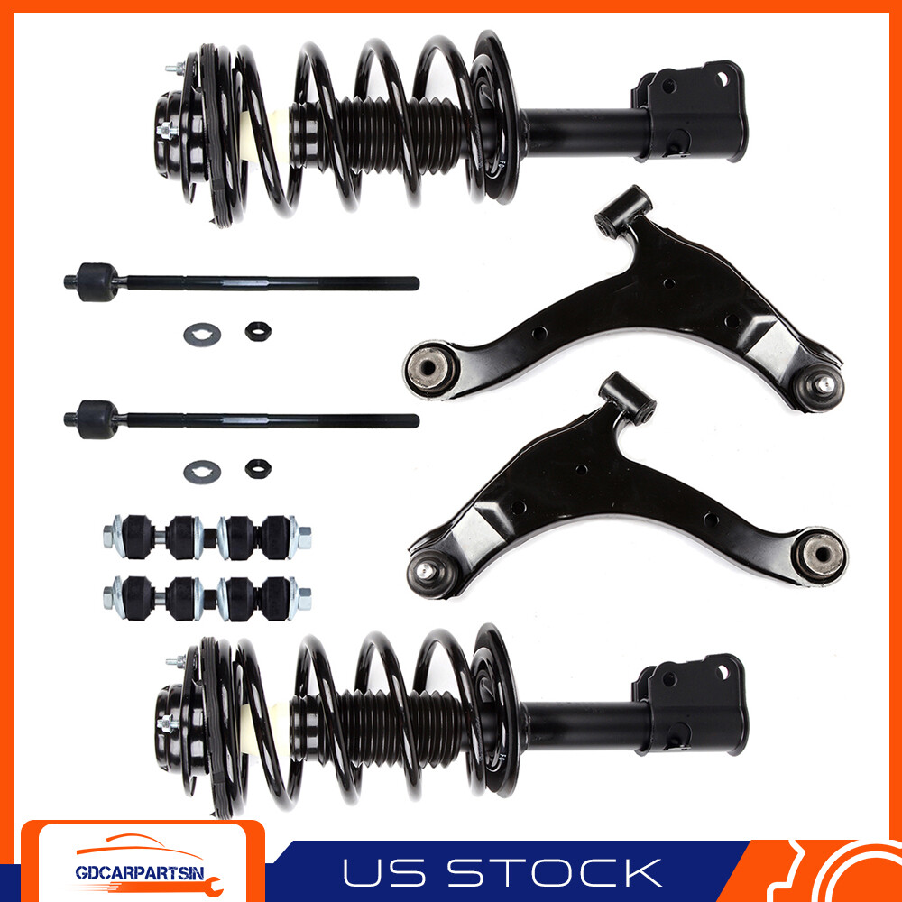 00-03 Dodge Neon SX 2.0 Complete Front Suspension Kit with Struts Control Arms Tie Rods & Links  