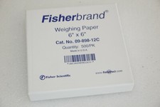 FISHER SCIENTIFIC 09-898-12C FISHERBRAND 500/PK WEIGHING PAPER 6" X 6" NEW