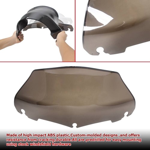 9"Smoke Wave Windshield Windscreen For Harley Touring FLH FLHX FLHT Street 2014+ - Picture 2 of 18