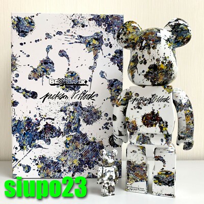 Medicom 400% + 100% Bearbrck ~ Jackson Pollock Studio Be@r brick