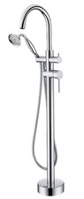 Tub Filler Floor Freestanding Bathtub Faucet Chrome with Hand Shower