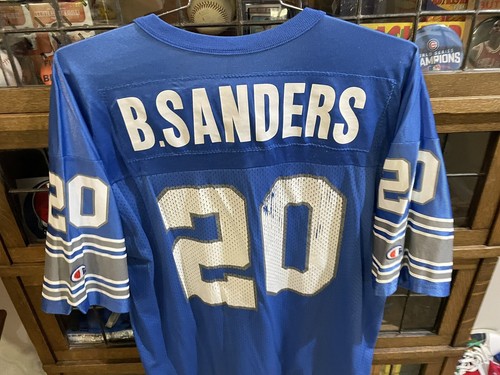 VTG Barry Sanders #20 Detroit Lions Blue CHAMPION Football Jersey SZ 48 - Cool - Picture 9 of 19