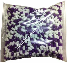 500 EMPTY GELATIN CAPSULES gel ~SIZE 00 ~ Colored White/Purple (Kosher/Halal))