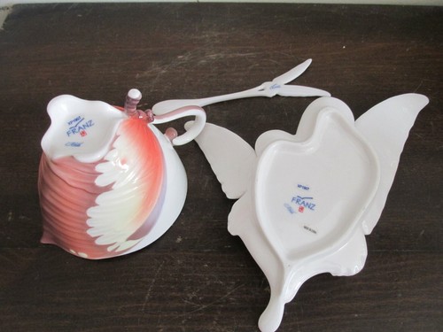 Franz Porcelain Papillon Butterfly XP1907 Cup And Saucer With Spoon - Picture 6 of 9