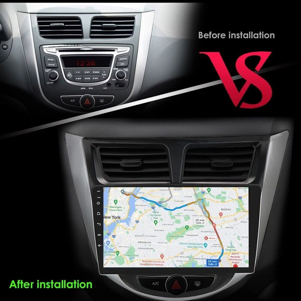 Apple CarPlay Car Radio Android 13 GPS Stereo WiFi For 2012-2017 Hyundai Accent - Image 2 of 4