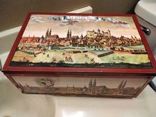 Vintage E. Otto Schmidt Large Cookie Biscuit Tin Box W. Germany Nurnberg 12.5"