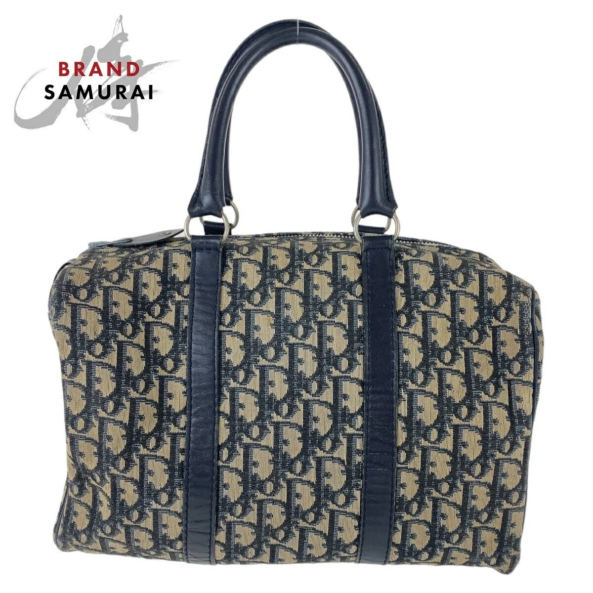 Sac à main Christian Dior Trotter toile Boston vintage marine authentique 25018