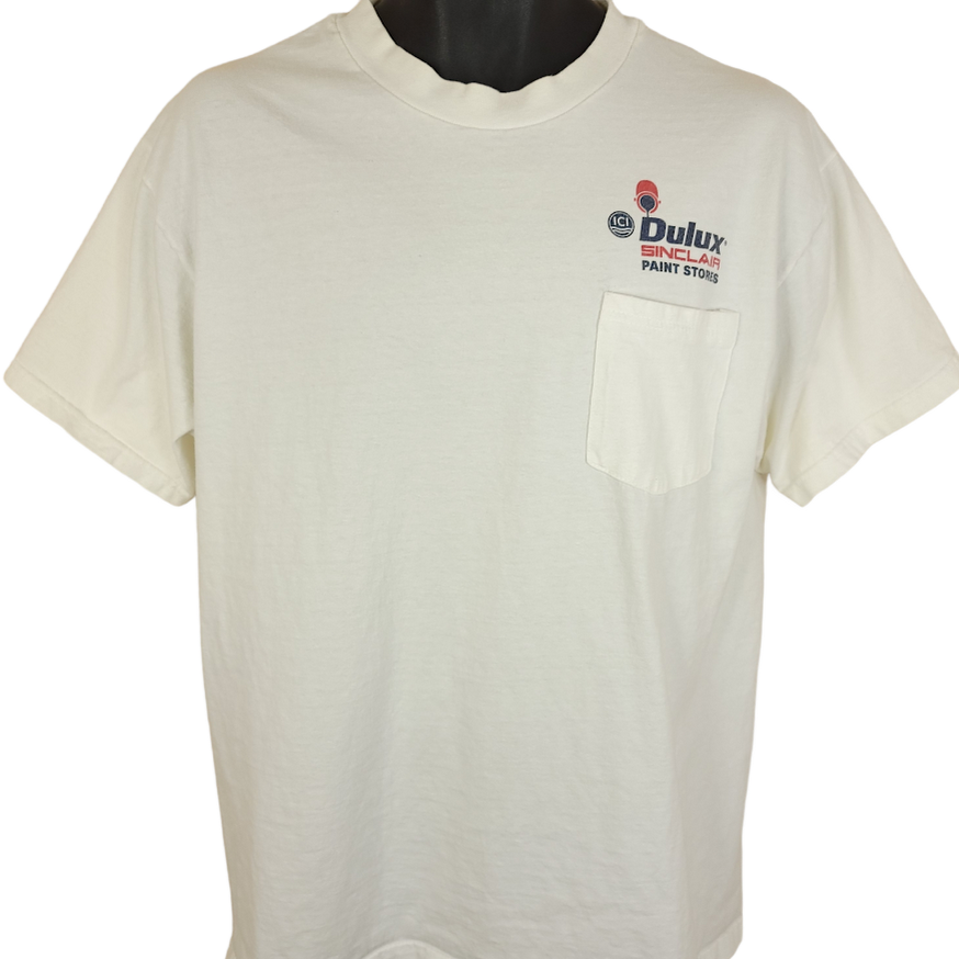 Vintage Dulux Sinclair Paint Stores T Shirt Mens Size Large 90s