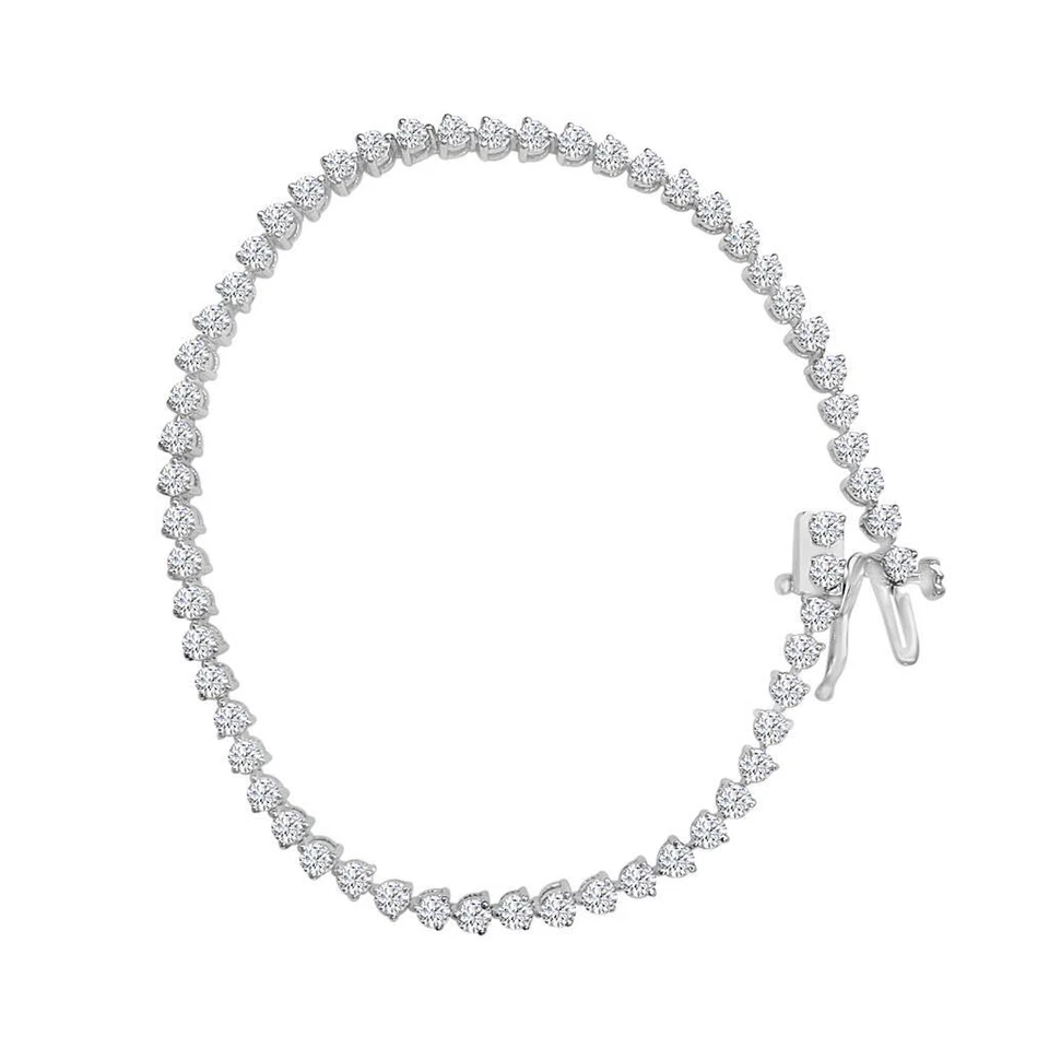 Brazalete Tenis I1 G Diamante Redondo 3.00 Ct 14K Blanco Amarillo Rosa Juego de Puntas Foto 2 de 4