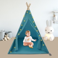 Children's Indoor Playhouse Play Tent With Light  Mat for 1-3 Kids Home Tent