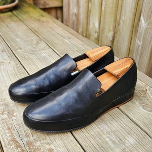 FEIT HAND SEWN SLIP ON LEATHER VEGETABLE TANNED BLACK 42 / 9 LOAFERS MOCCASINS Handsewn Slip-On – FEIT main image 3