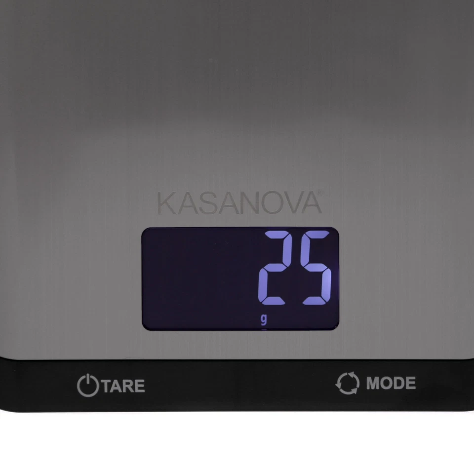 Bilancia da cucina digitale 5 kg acciaio inox argento - Immagine 4 di 4