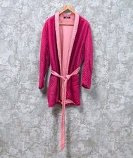 Vintage Men's Large Welch Margetson English Magenta Pink Silk Dressing Gown Robe