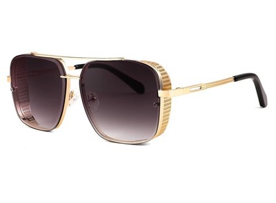 Vintage 70er 80er Sonnenbrille Herren Square Steampunk Brille Groß mit Metall...