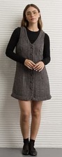 American Eagle AE Button-Front Pinafore Mini Dress Large NWT