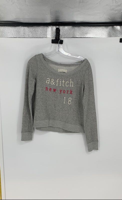 Abercrombie & Fitch Girls Gray Long Sleeve Round Neck Pullover Sweatshirt Sz XL