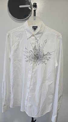 Just Cavalli Shirts Buttons White Design  Mens Size 52 Eu Graphics 