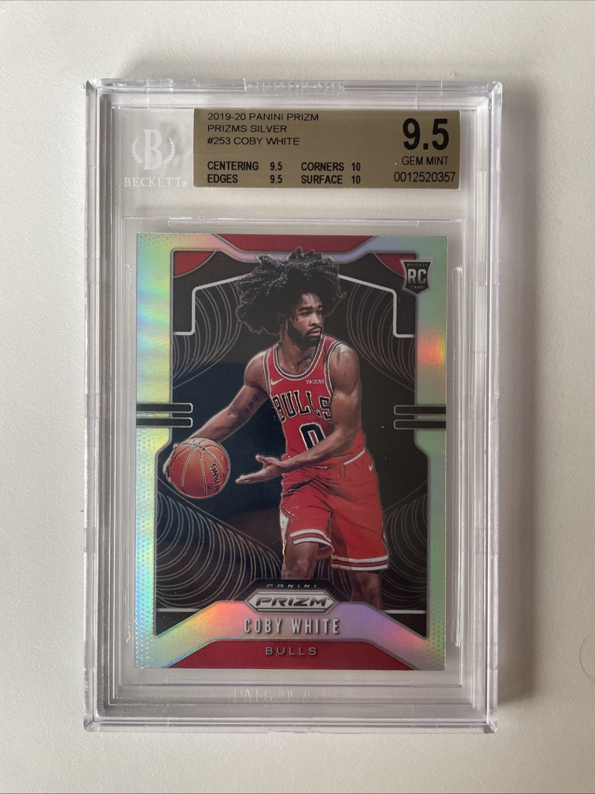 2019-20 Panini Prizm Coby White Prizm Silver #253 BGS 9.5 Gem Mint (RC)