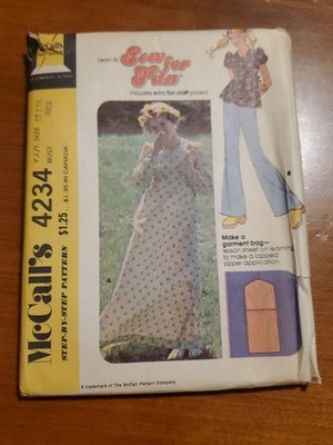 McCall's 4234 Young Junior Teen Dress Top Garment Bag Size 13/14 Bust 33.5 FF 