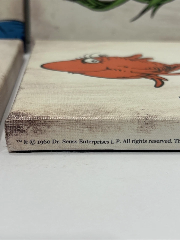 Conjunto de impresión en lienzo Dr Seuss One Fish Two Fish Red Fish Blue Fish 1960 Foto 4 de 4