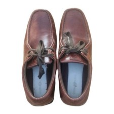 Men's Henri Lloyd Light Brown Tan Leather Shoes Stud G2 Uk 8 VGC with box