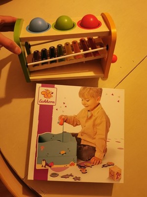 Eichhorn Angelspiel und Klopfbank mit Xylophon Wie Neu!