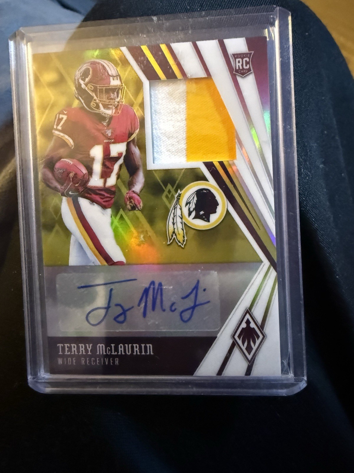 Terry McLaurin Panini Phoenix Rookie Autograph Dual Jersey #TM Prime Yellow
