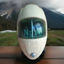 Vintage Wwii Hull Mfg Co Egg Compass - Green Dome - Liquid Filled - Warren Oh