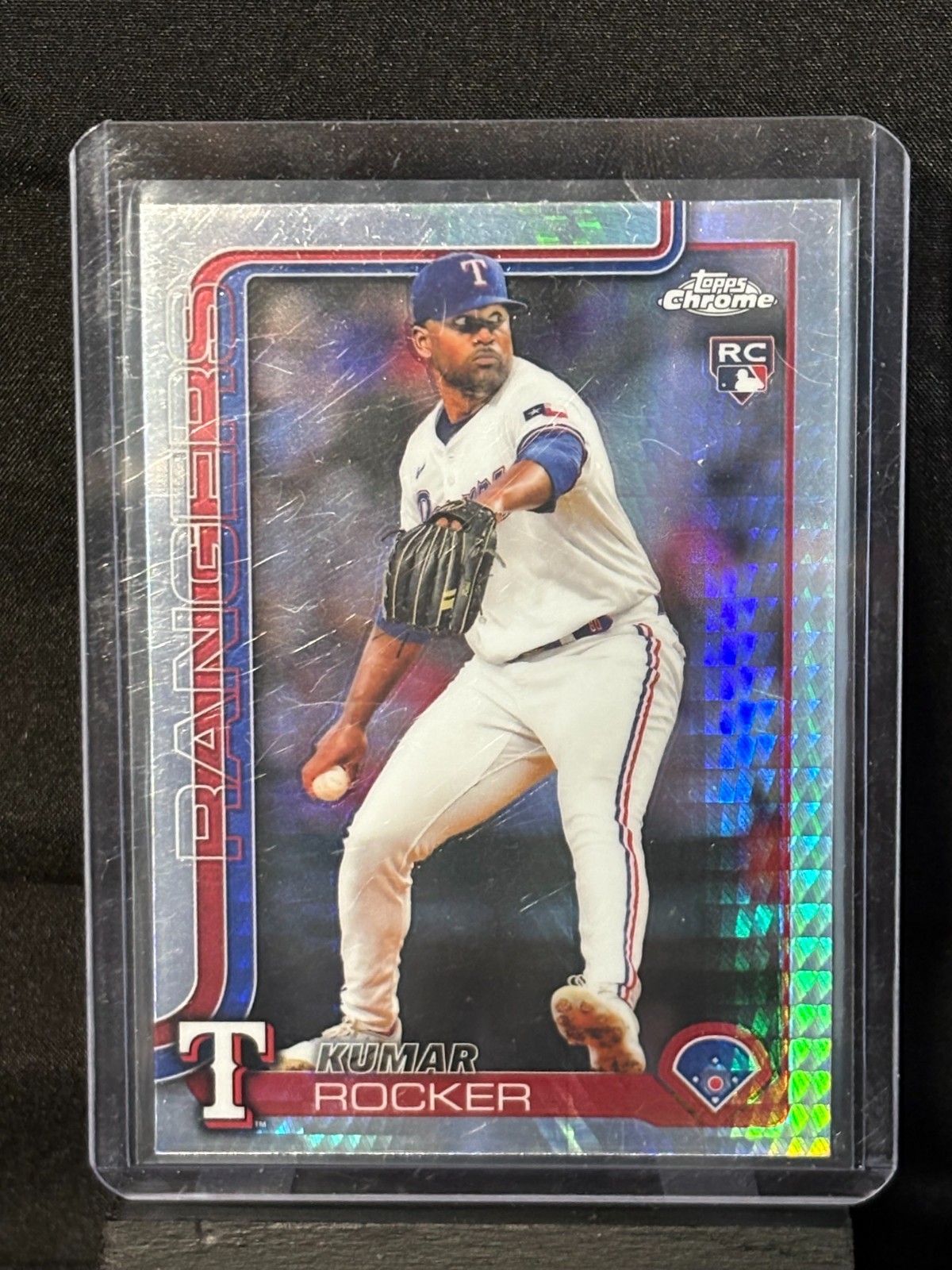 2025 Topps Chrome #73 Kumar Rocker Prism Texas Rangers RC