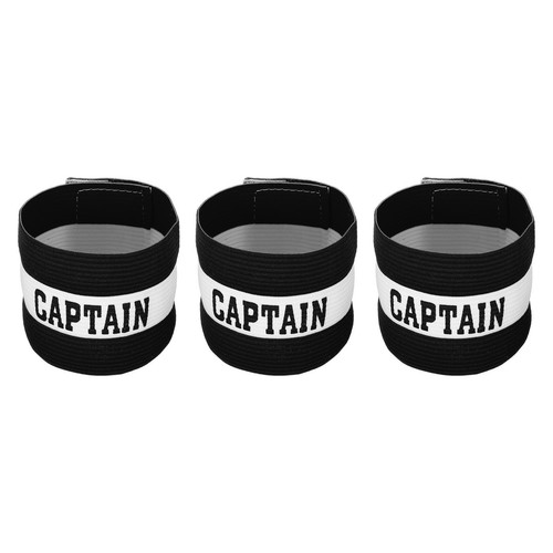 6pcs Captain's Armband Elastic Arm Band for Soccer Team Training Black