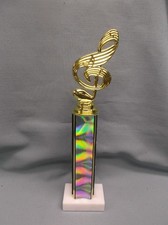 music note trophy silver column marble base award