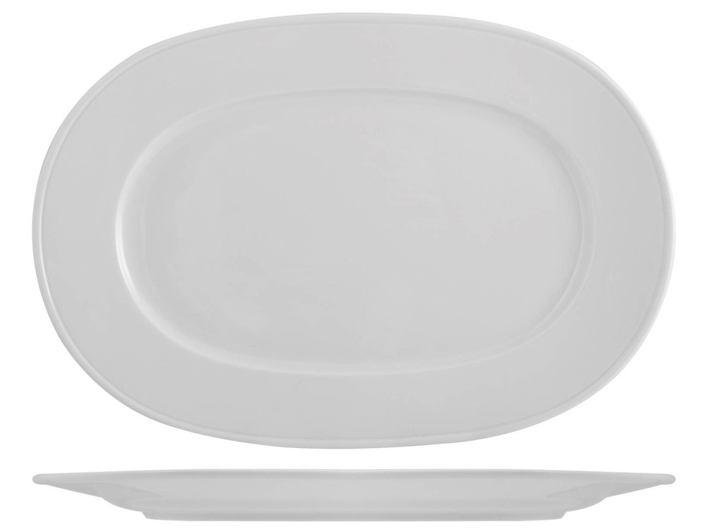 Merano White Oval Porcelain Plate 32 Cm Home