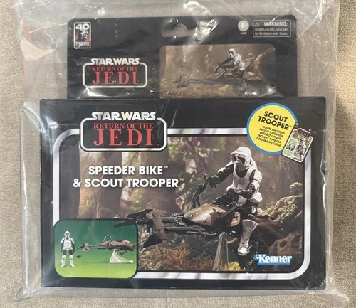 2023 Star Wars Vintage Collection 3.75 Speeder Bike & Scout Trooper 40th RotJ