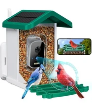 FVWWE Smart Bird Feeder with Wireless Camera AI Species ID Solar Panel