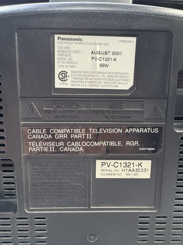 VTG Panasonic TV VCR Combo 13" PV-C1321-k CRT Television - Tested - No Remote - Picture 3 of 8