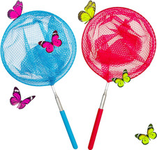 2 Pack Kids Telescopic Butterfly Fishing Nets for Kids Catching Butterfly Net Ou