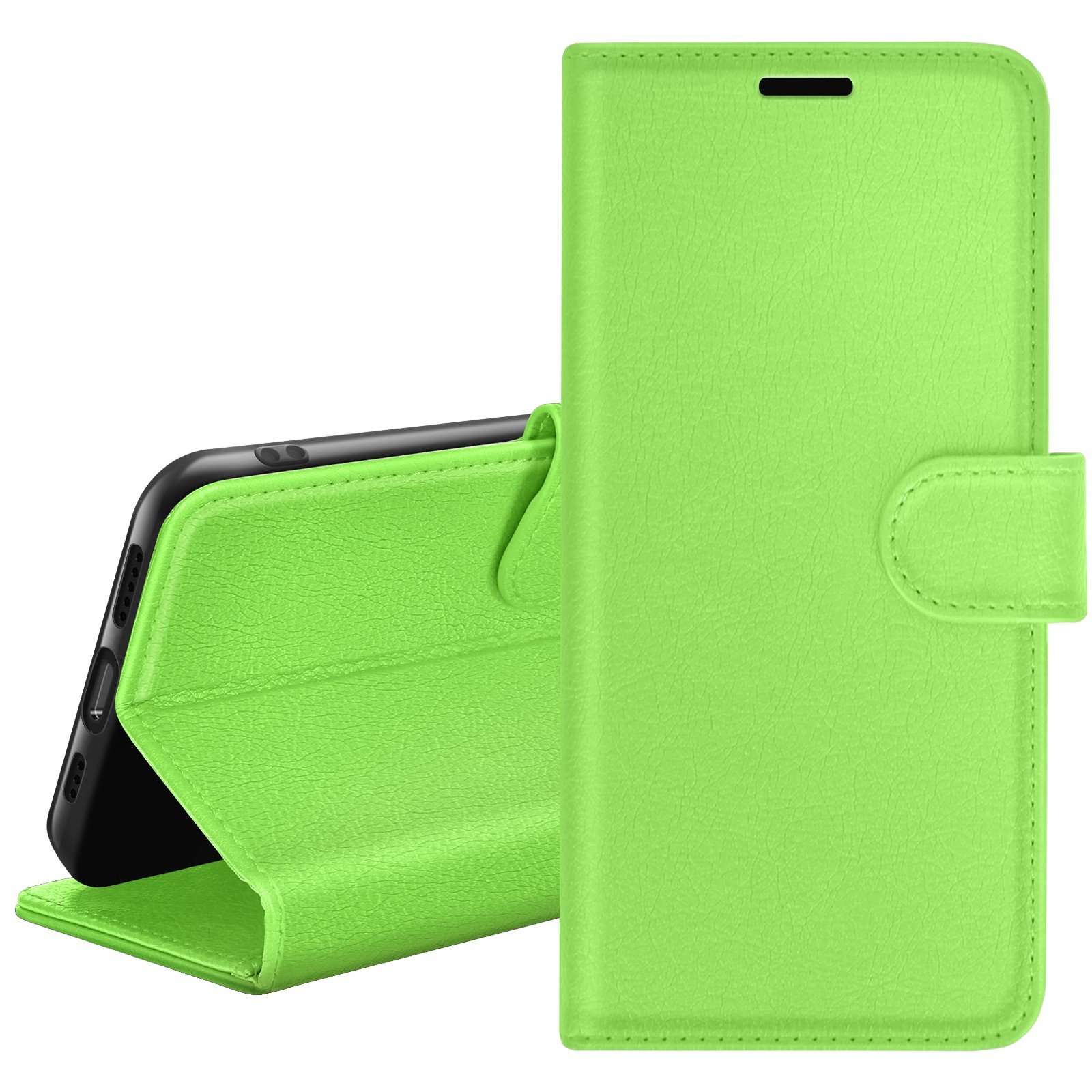 Protection Samsung A26 Zanaé anti-rayures verte avec rabat portefeuille et béquille vidéo